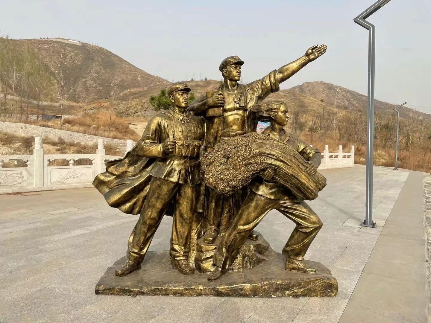 红色党建八路军解放军红军人物铸铜雕塑大摆件