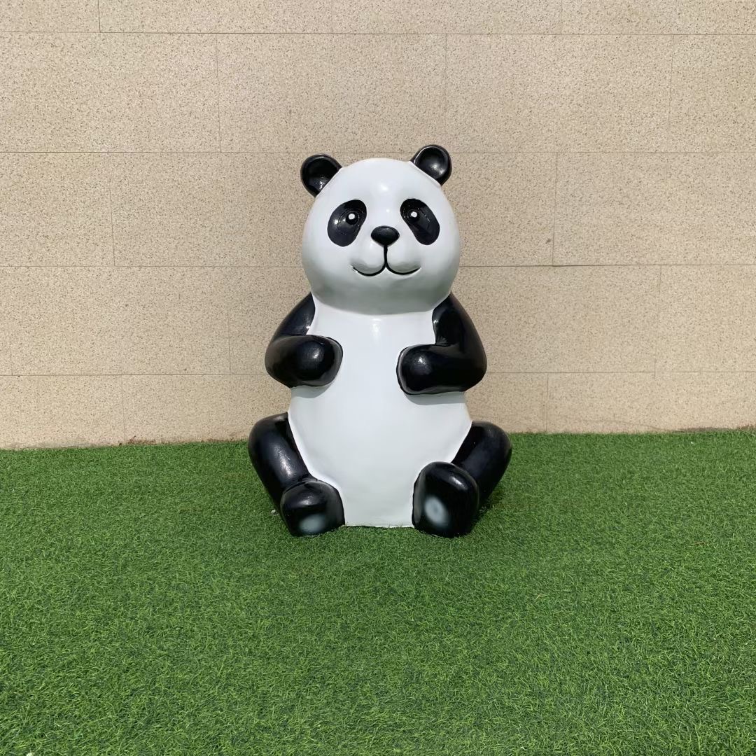 玻璃钢卡通熊猫雕塑